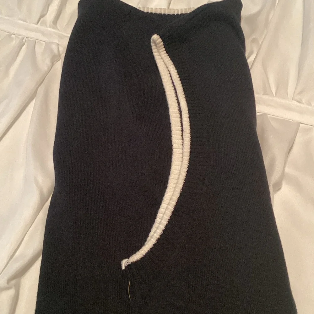 U.S. Polo Assn. Navy V-Neck Sleeveless Sweater Vest with White Trim